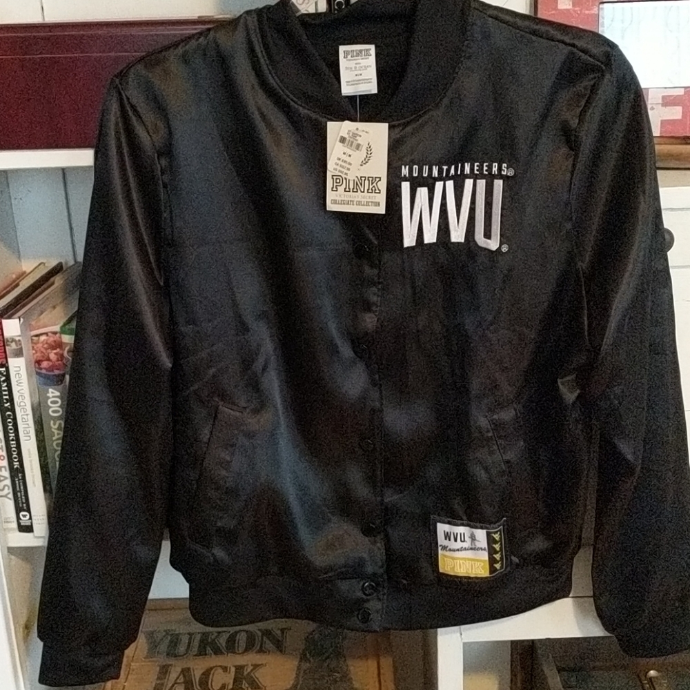 WVU Victoria's Secret PINK satin jacket